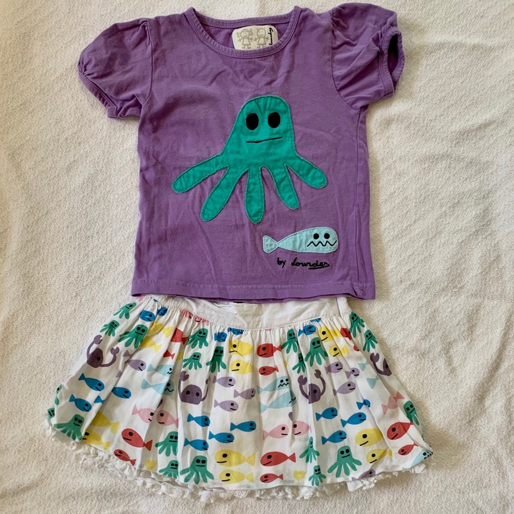 Lourdes Fish Skirt & Top 4Y